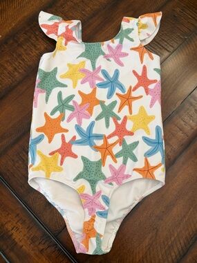 Pearl Street Swim Starfish Print One-Piece Swimsuit size 9/10
